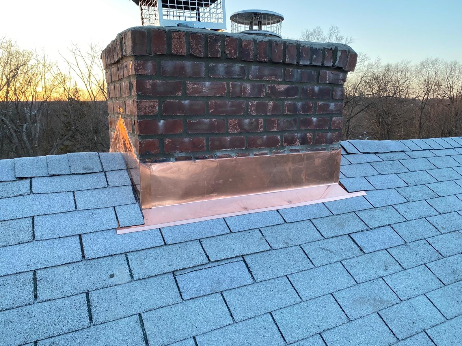 Copper Chimney Flashing Installation Service Project Shot 1