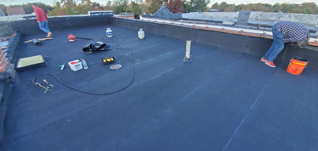New Layer Installation Over Existing Flat Roof Project Shot 5