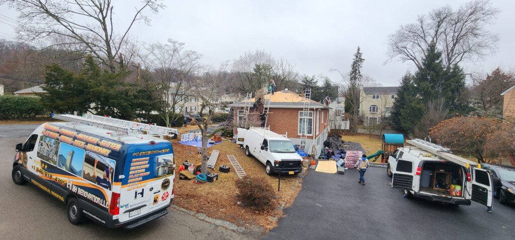 Shingle Roof Replacement & Chimney Rebuilding in Dobbs Ferry Project Shot 1