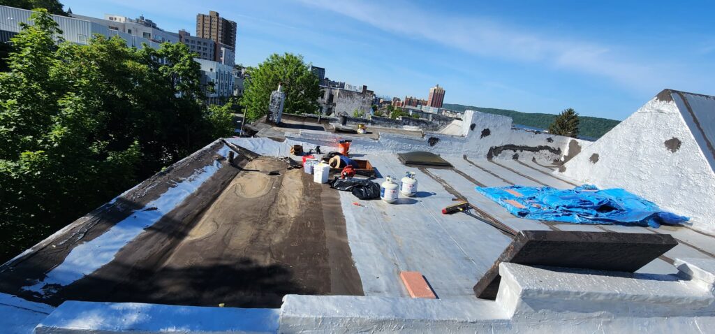 Flat Roof Reparation & New Membrane Rubber Installation in Yonkers Project Shot 1
