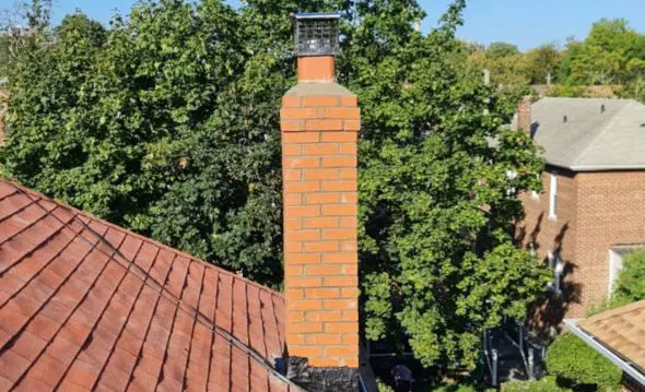 Existing Chimney Demolition and new Chimney Brick Installation Project Shot