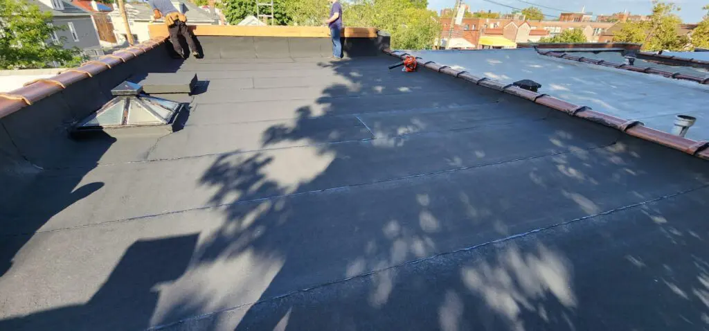 Existing Flat Roof Repair and Membrane Rubber Installation Project Shot 4