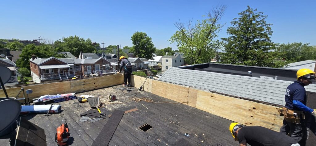 Flat Roof Shingle Roof & Gutter Replacement in Bronx NY Project Shot 1