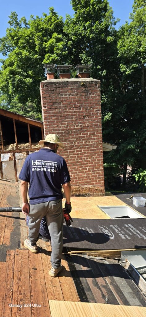 New Plywood on Shingle Flat Roof and Siding Installation Project Shot 8