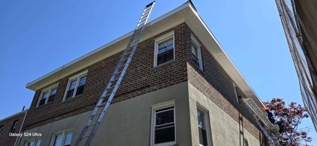 Plywood, Shingle Roof, Gutter & Soffit Installation in the Bronx NY Project Shot 6