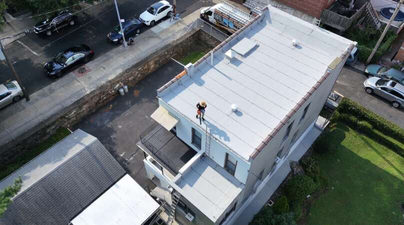 New Layer of Membrane Rubber Roof Installation in Bronx Project Shot 1