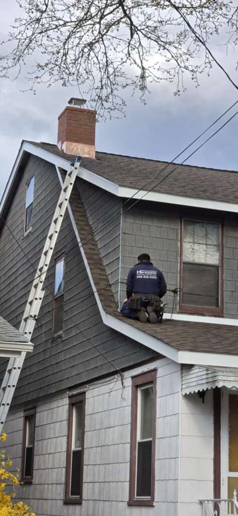 Shingle Roof, Gutter, Plywood and Chimney Installation in Bronx Project Shot 4