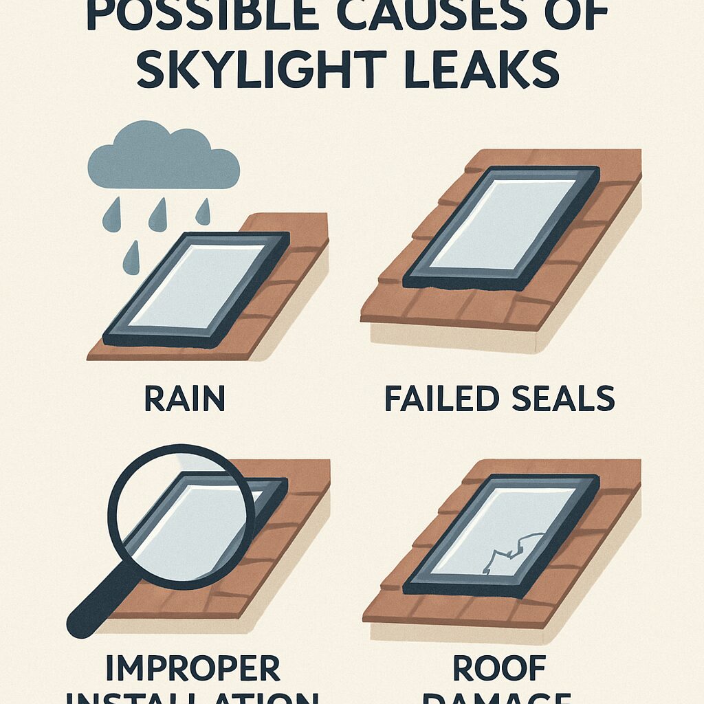 Possible causes of skylight leaks