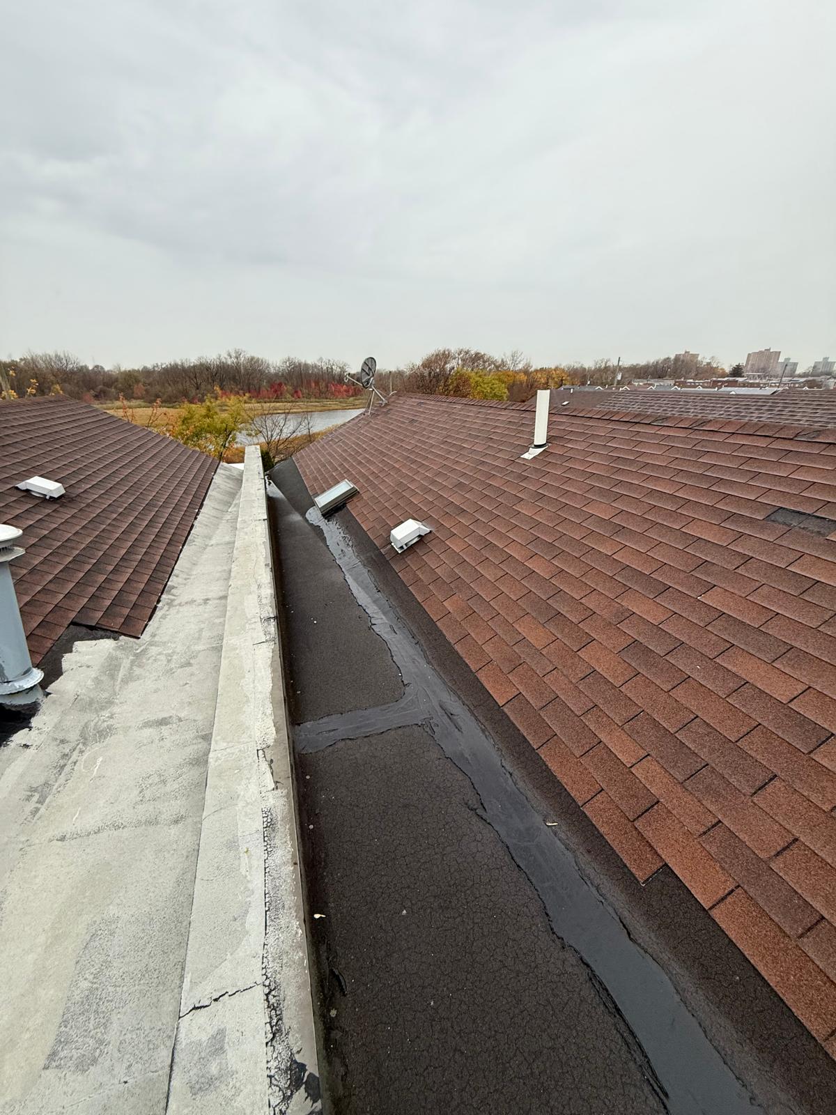 Shingle roof installation in progress at Castle Hill, Bronx (ZIP 10473). Roofing team removing old shingles, preparing roof deck, installing underlayment and ventilation for durable and long-lasting results