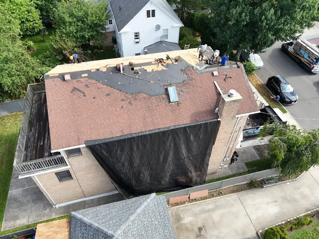 Shingle Roof and Gutter Replacement Queens NY Project Shot 1