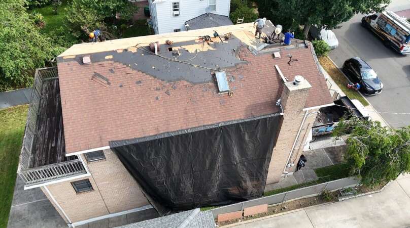 Shingle Roof and Gutter Replacement Queens NY Project Shot 1
